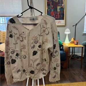Elegant Floral Embroidered Cardigan
